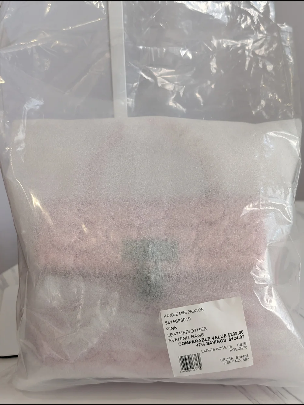 Kurt Geiger London Pink Heart Mini Brixton Metallic Bag NWT Dust Bag Included